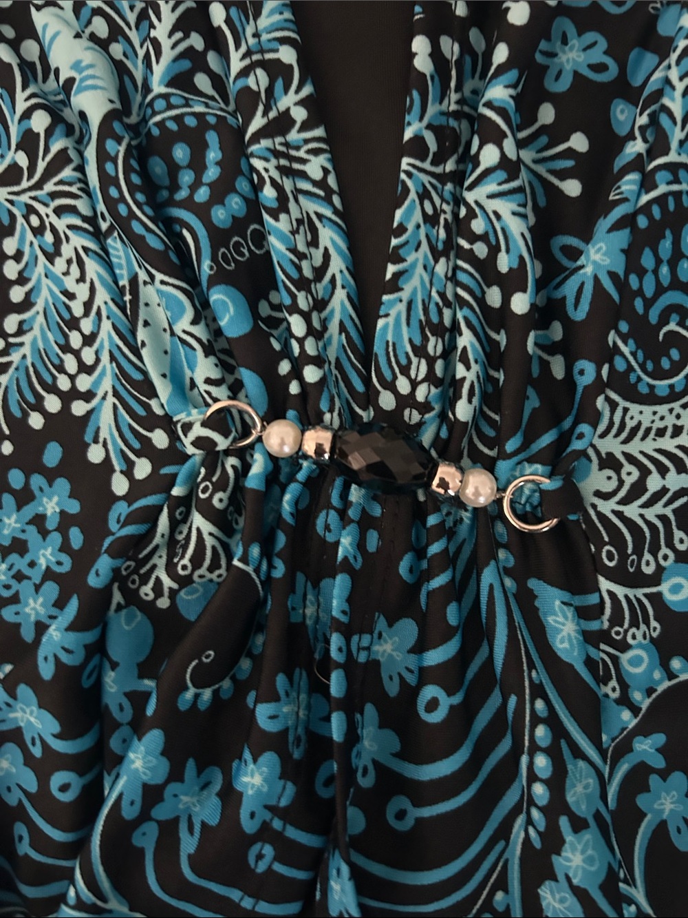 Notations Blue and Black Printed Women's Skirt - Picture 3 of 4
